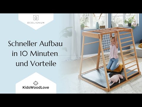 Ecolignum Klettergerüst Indoor aus Holz für Kinderzimmer | Modell Oliver