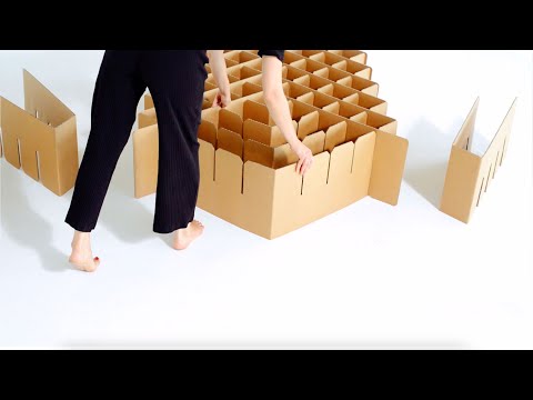 Das Bett 2.0 aus nachhaltiger Wellpappe von ROOM IN A BOX | Auf- und Umbau