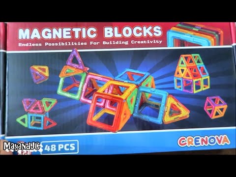 Crenova Magnetic Blocks, 48PCS Rainbow Magnetic Building Blocks Unboxing &amp; Review